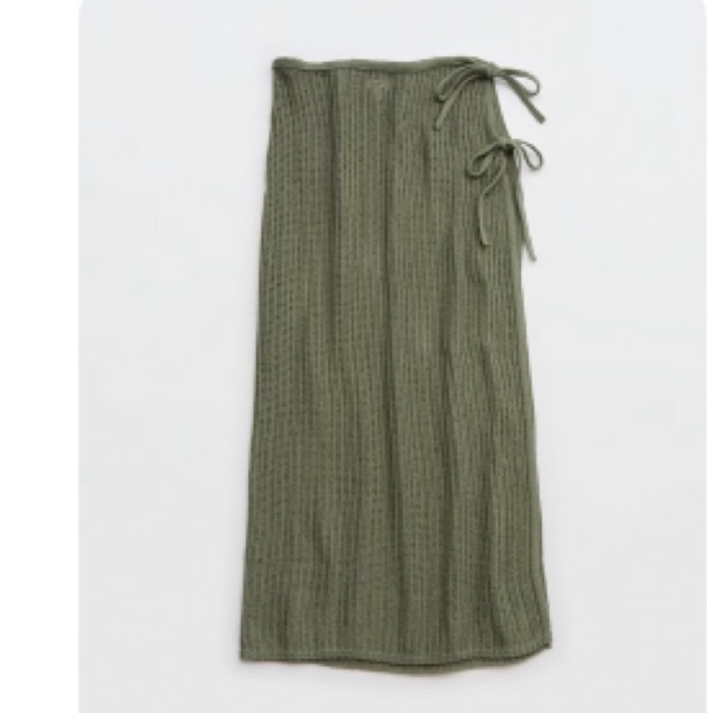 Aerie Asymmetrical Olive beach cover up